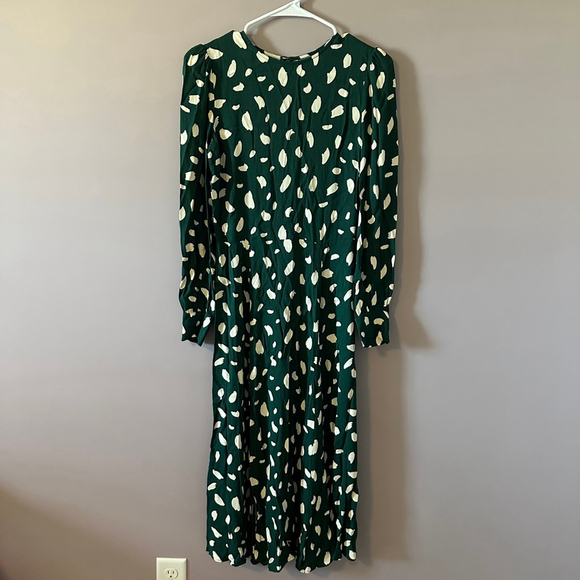 Reformation Women’s Creed Midi Dress Green White Abstract Dot Print Size 8 - Picture 2 of 12